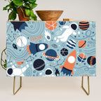 Rocket Ships And Astronauts Pattern Credenza Gallery Image 1
