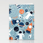 Rocket Ships And Astronauts Pattern Stationery Card Gallery Image 2