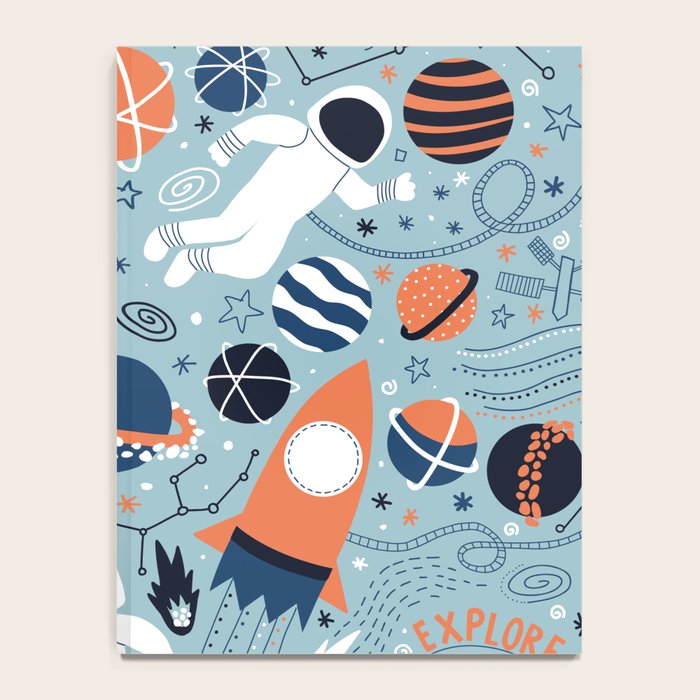 Rocket Ships And Astronauts Pattern Notebook Gallery Image 4