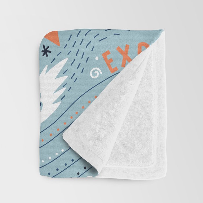 Rocket Ships And Astronauts Pattern Throw Blanket Gallery Image 3