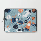 Rocket Ships And Astronauts Pattern Laptop Sleeve Gallery Image 1