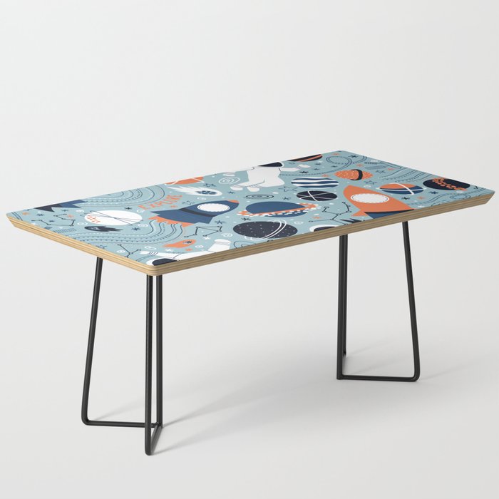 Rocket Ships And Astronauts Pattern Coffee Table Gallery Image 1