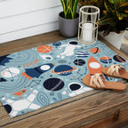 Rocket Ships And Astronauts Pattern Outdoor Rug Gallery Image 2