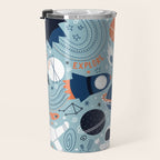 Rocket Ships And Astronauts Pattern Travel Mug Gallery Image 3