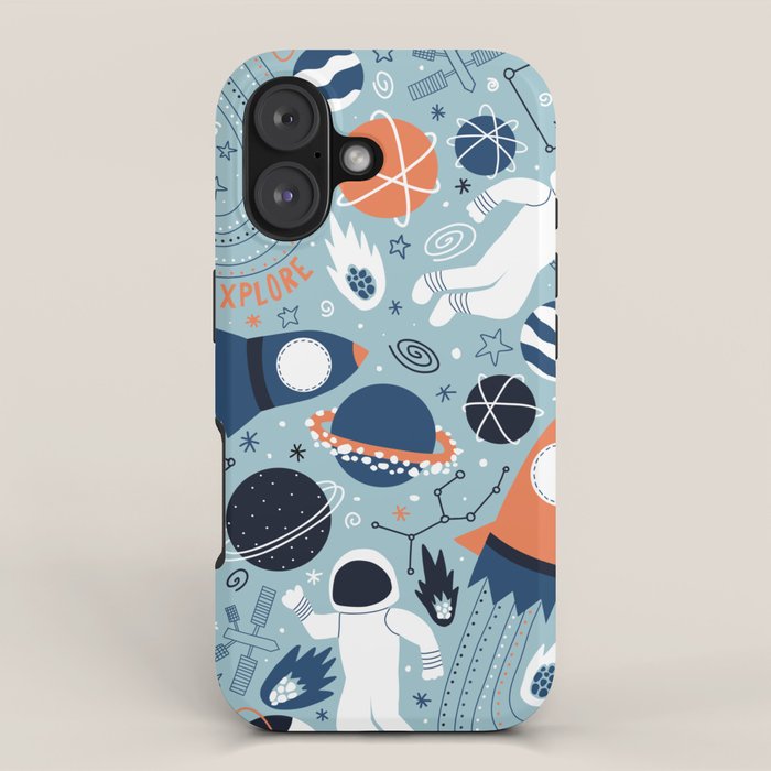 Rocket Ships And Astronauts Pattern iPhone Case Gallery Image 1