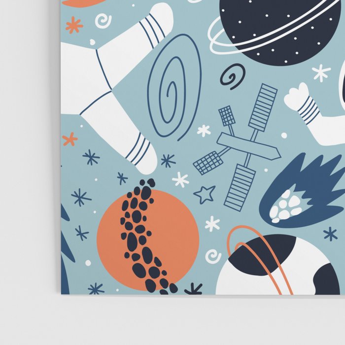 Rocket Ships And Astronauts Pattern Poster Gallery Image 3
