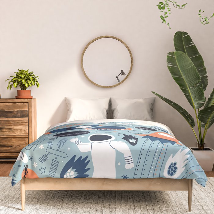 Rocket Ships And Astronauts Pattern Comforter Gallery Image 3