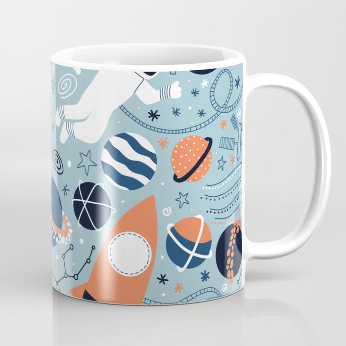 Rocket Ships And Astronauts Pattern Coffee Mug Gallery Image 1