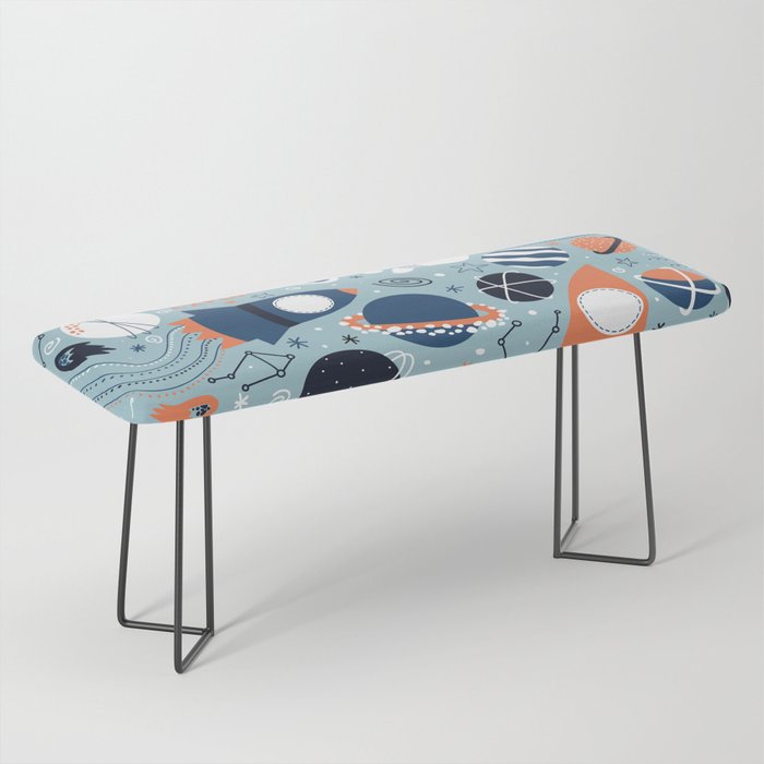 Rocket Ships And Astronauts Pattern Bench Gallery Image 1