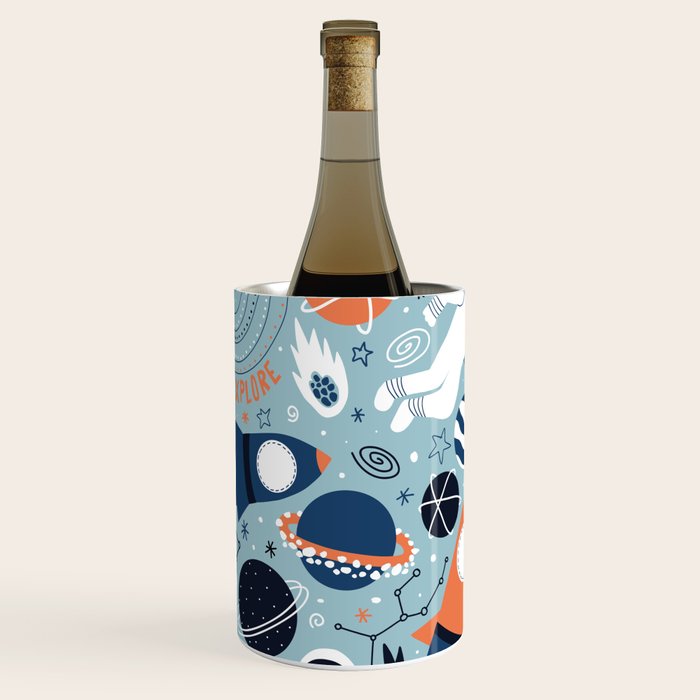 Rocket Ships And Astronauts Pattern Wine Chiller Gallery Image 1