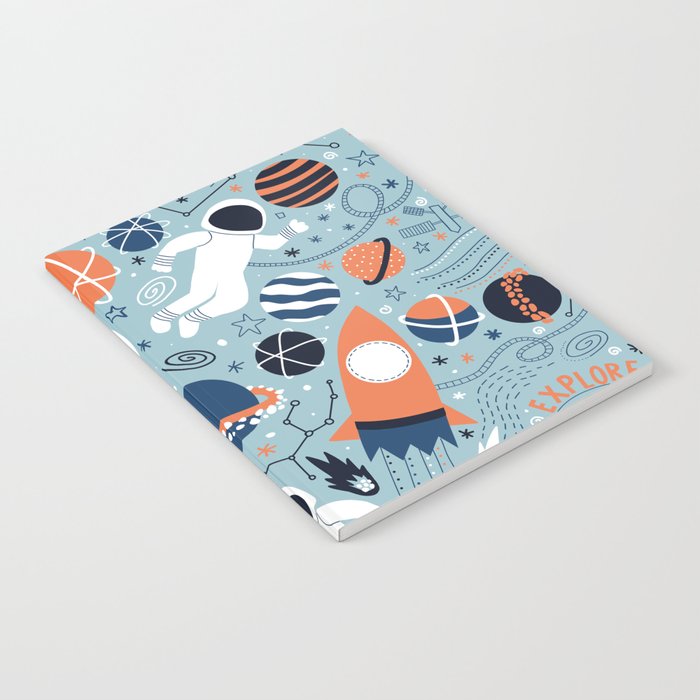 Rocket Ships And Astronauts Pattern Notebook Gallery Image 2
