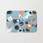 Rocket Ships And Astronauts Pattern Bath Mat Gallery Image 1