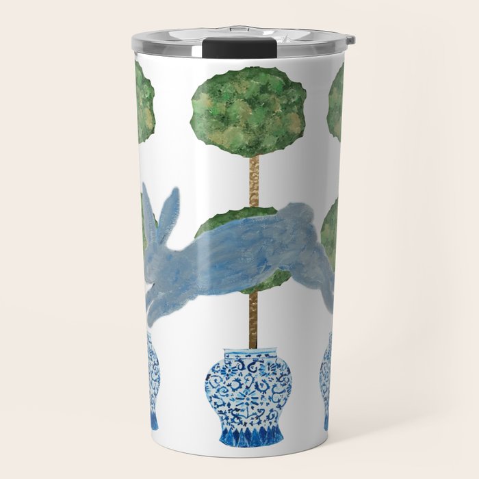 Topiary Country French Bunny Rabbit Ginger Jars Travel Mug Gallery Image 1