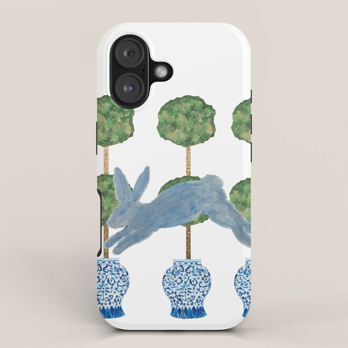 Topiary Country French Bunny Rabbit Ginger Jars iPhone Case Gallery Image 1