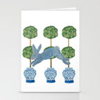 Topiary Country French Bunny Rabbit Ginger Jars Stationery Card Gallery Image 2