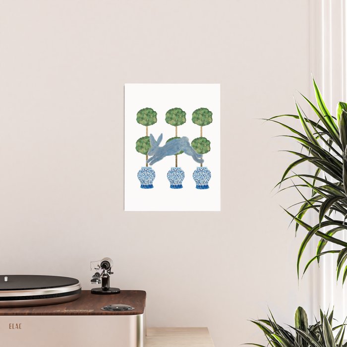 Topiary Country French Bunny Rabbit Ginger Jars Poster Gallery Image 2