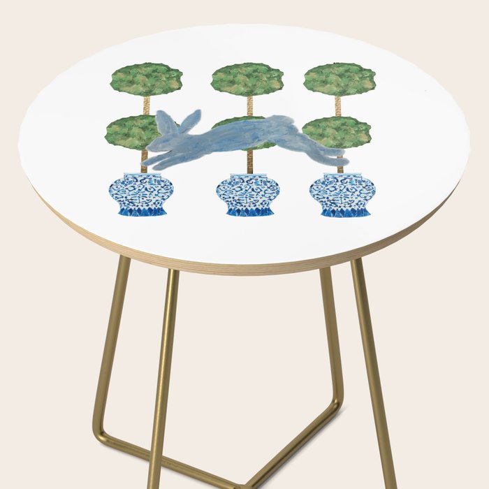 Topiary Country French Bunny Rabbit Ginger Jars Side Table Gallery Image 2