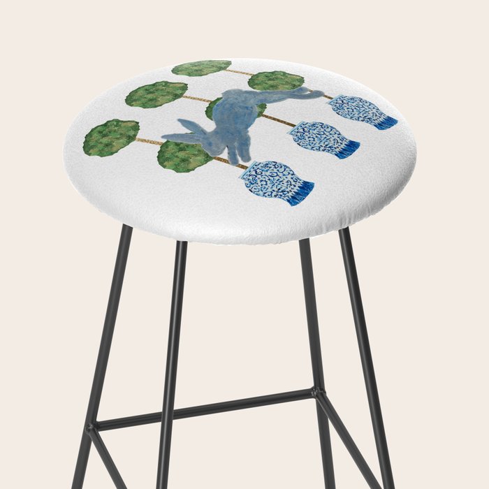 Topiary Country French Bunny Rabbit Ginger Jars Stool Gallery Image 2