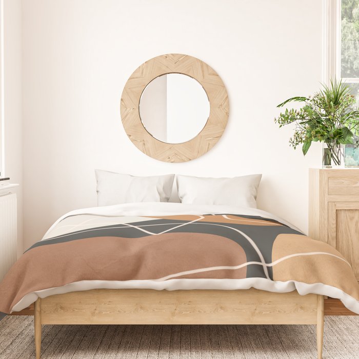 Minimal Colorful Abstract Shapes 9 Duvet Cover Gallery Image 3