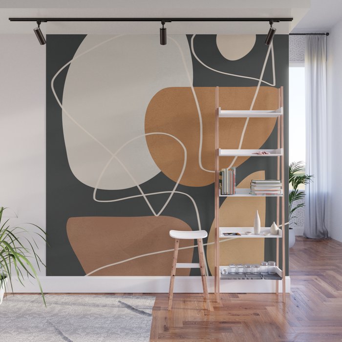 Minimal Colorful Abstract Shapes 9 Wall Mural Gallery Image 1