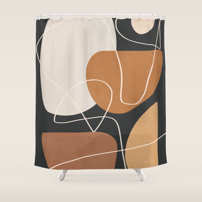 Minimal Colorful Abstract Shapes 9 Shower Curtain Gallery Image 1