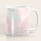 Festive, Floral Prints, Bloom Mix, Pink and Gray Coffee Mug Gallery Image 1
