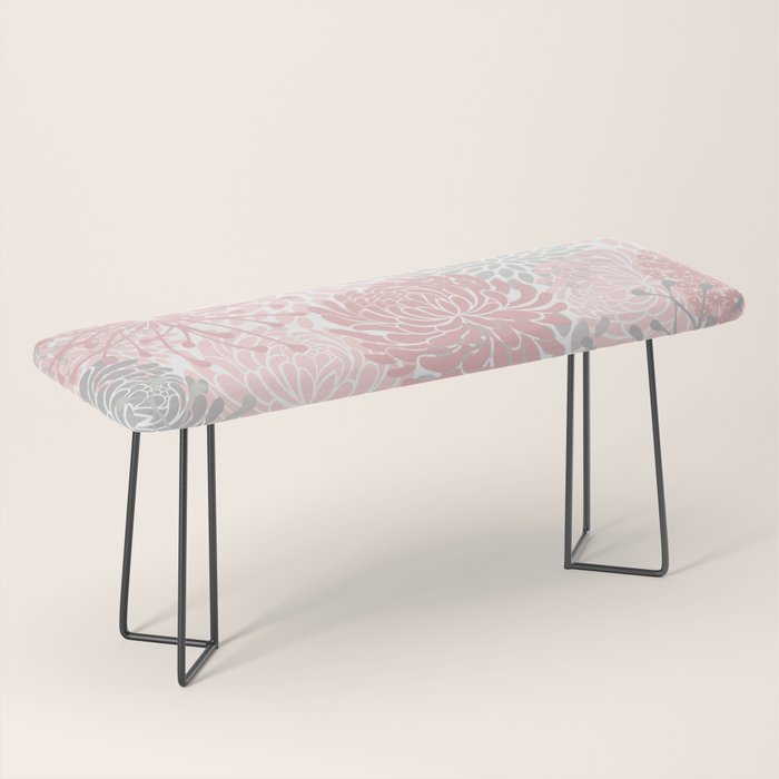 Festive, Floral Prints, Bloom Mix, Pink and Gray Bench Gallery Image 1