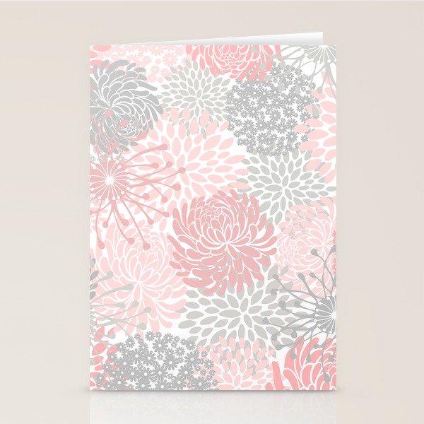 Festive, Floral Prints, Bloom Mix, Pink and Gray Stationery Card Gallery Image 1