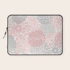Festive, Floral Prints, Bloom Mix, Pink and Gray Laptop Sleeve Gallery Image 1