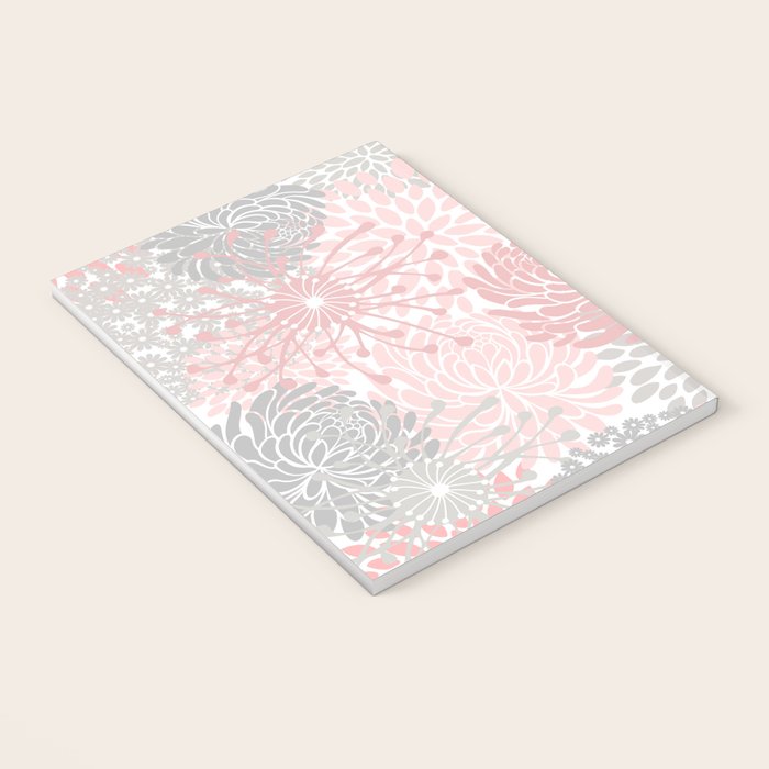 Festive, Floral Prints, Bloom Mix, Pink and Gray Notebook Gallery Image 3
