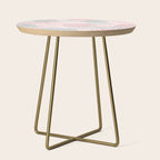 Festive, Floral Prints, Bloom Mix, Pink and Gray Side Table Gallery Image 1