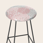 Festive, Floral Prints, Bloom Mix, Pink and Gray Stool Gallery Image 2