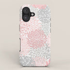 Festive, Floral Prints, Bloom Mix, Pink and Gray iPhone Case Gallery Image 1