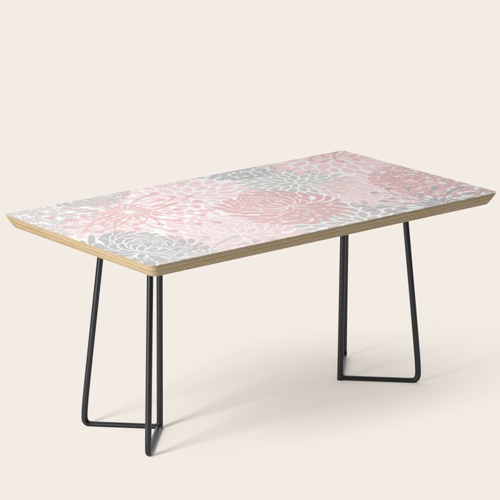 Festive, Floral Prints, Bloom Mix, Pink and Gray Coffee Table Gallery Image 1