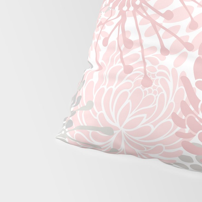 Festive, Floral Prints, Bloom Mix, Pink and Gray Pillow Sham Gallery Image 4