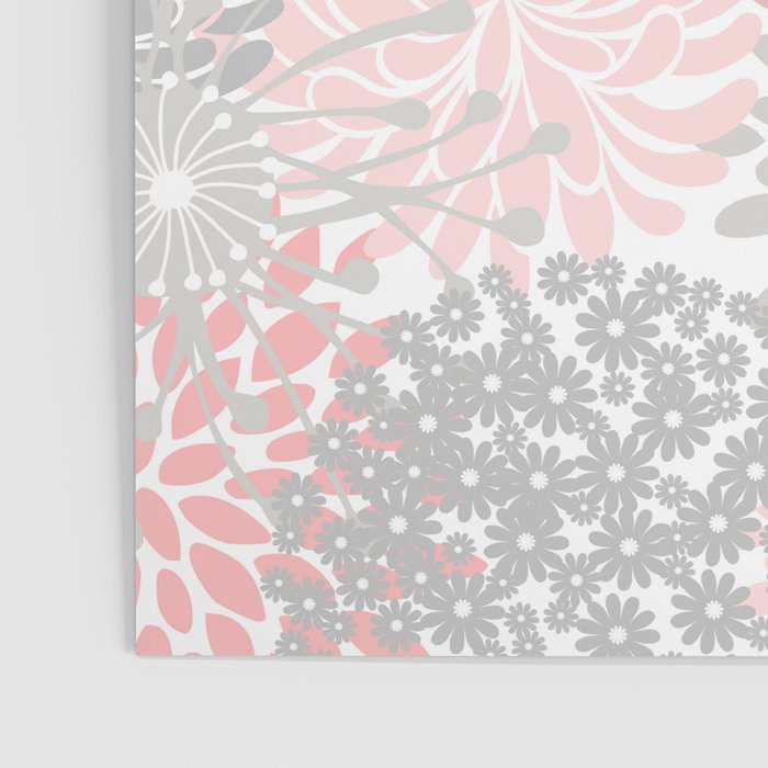 Festive, Floral Prints, Bloom Mix, Pink and Gray Poster Gallery Image 3