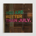 July - HOT SUMMER | collage art by Yana Potter | glitter art | collage creative | summer mood | sunshine Wood Wall Art Gallery Image 1
