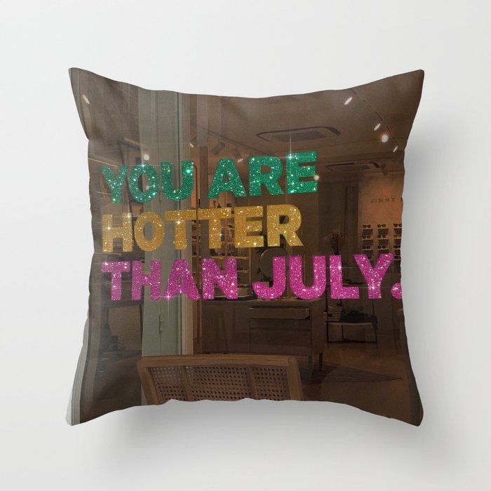 July - HOT SUMMER | collage art by Yana Potter | glitter art | collage creative | summer mood | sunshine Throw Pillow Gallery Image 6