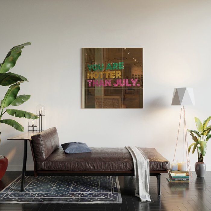 July - HOT SUMMER | collage art by Yana Potter | glitter art | collage creative | summer mood | sunshine Wood Wall Art Gallery Image 2