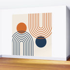 Mid Century Modern Geometric 199 in Navy Blue Orange Wall Mural Gallery Image 2