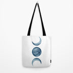 Blue Moon Phases Watercolor Tote Bag Gallery Image 2