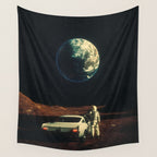 Far From Home - Retro-Futuristic Marsian Astronaut Collage Artwork  Wall Tapestry Gallery Image 4