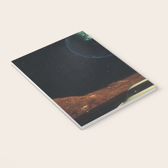 Far From Home - Retro-Futuristic Marsian Astronaut Collage Artwork  Notebook Gallery Image 3