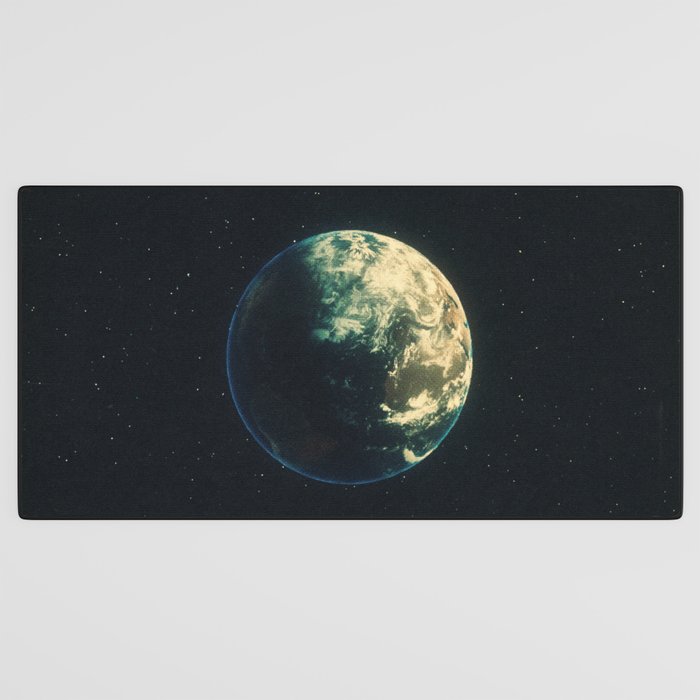 Far From Home - Retro-Futuristic Marsian Astronaut Collage Artwork  Desk Mat Gallery Image 3