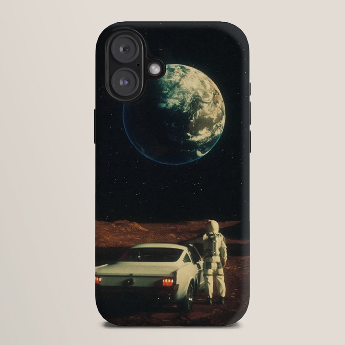 Far From Home - Retro-Futuristic Marsian Astronaut Collage Artwork  iPhone Case Gallery Image 10