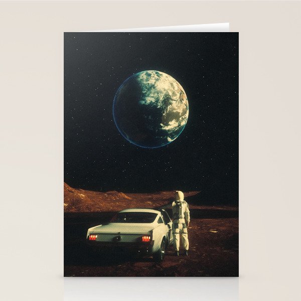 Far From Home - Retro-Futuristic Marsian Astronaut Collage Artwork  Stationery Card Gallery Image 2