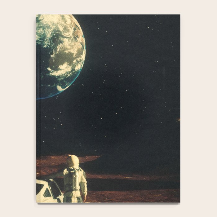Far From Home - Retro-Futuristic Marsian Astronaut Collage Artwork  Notebook Gallery Image 4