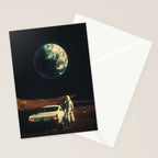 Far From Home - Retro-Futuristic Marsian Astronaut Collage Artwork  Stationery Card Gallery Image 2