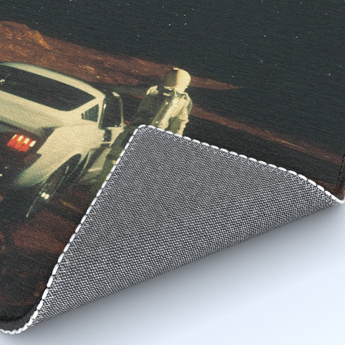 Far From Home - Retro-Futuristic Marsian Astronaut Collage Artwork  Rug Gallery Image 4