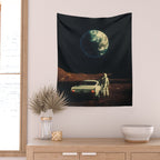 Far From Home - Retro-Futuristic Marsian Astronaut Collage Artwork  Wall Tapestry Gallery Image 2
